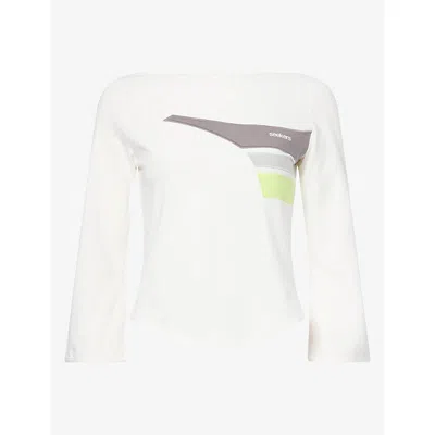 Sisters & Seekers Womens Seekola Boat-neck Stretch-cotton Top White Xs