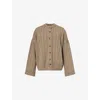 Sisters & Seekers Womens Beige Bryant Ribbed-knit Cardigan In Beige