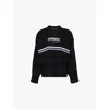 Sisters & Seekers Womens Black Leisure Logo-embroidery Stretch-knit Jumper In Black