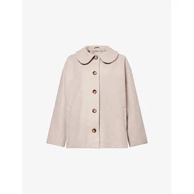 Sisters & Seekers Womens  Matilda Button-up Collared Felt Coat In Gray