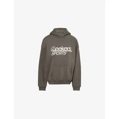 Sisters & Seekers Womens Charcoal Seekers Sports Cotton-jersey Hoody In Gray