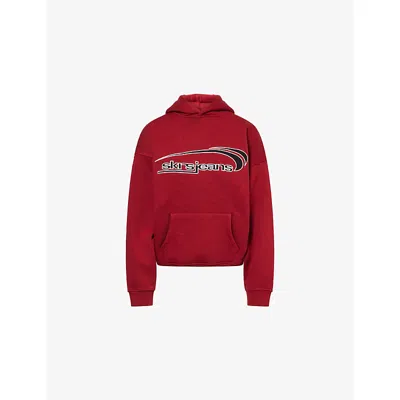 Sisters & Seekers Womens  Staten Logo-embroidered Cotton-jersey Hoody In Red