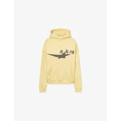 Sisters & Seekers Womens Straw Wishing Graphic-print Cotton-jersey Hoody In Yellow