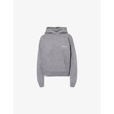 Sisters & Seekers Womens Oversized Dropped-shoulder Knitted Hoody Sulk