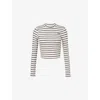 Sisters & Seekers Womens Wilbur Striped Stretch-woven Top White In White