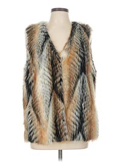Pre-owned Sisters Faux Fur Vest In Brown