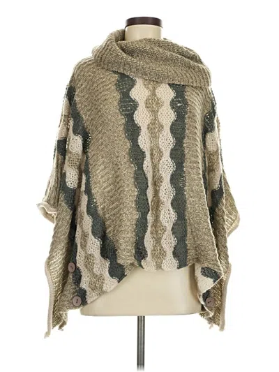 Pre-owned Sisters Poncho In Tan