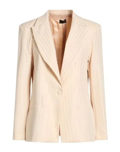 Siste's Gold Capsule Woman Blazer Cream Size L Nylon, Elastane In Neutral