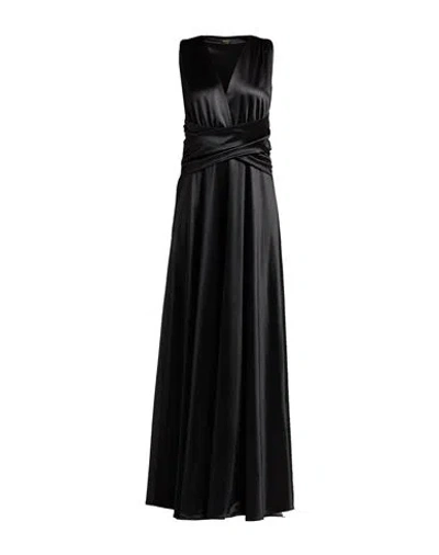 Siste's Gold Capsule Woman Maxi Dress Black Size S Polyester, Elastane