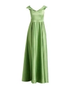 Siste's Gold Capsule Woman Maxi Dress Green Size L Polyester, Elastane In Green