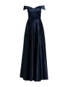 Siste's Gold Capsule Woman Maxi Dress Navy Size S Polyester, Elastane
