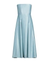 Siste's Gold Capsule Woman Midi Dress Sky Blue Size M Polyester In Blue