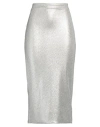 Siste's Gold Capsule Woman Midi Skirt Silver Size Xs Nylon, Elastane, Metallic Fiber