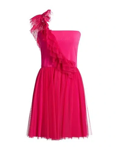 Siste's Gold Capsule Woman Mini Dress Fuchsia Size L Polyester In Pink
