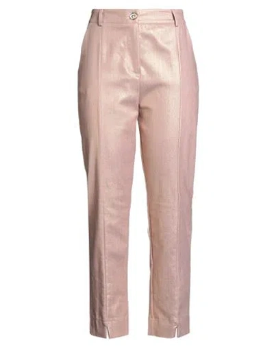 Siste's Gold Capsule Woman Pants Antique Rose Size L Cotton, Polyester, Polyurethane, Elastane In Pink