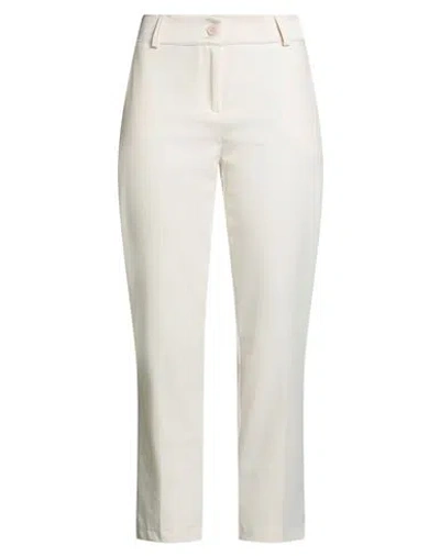 Siste's Gold Capsule Woman Pants Ivory Size L Polyester, Viscose, Elastane In White