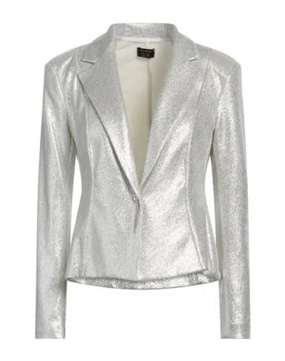 Siste's Woman Blazer Light Grey Size M Nylon, Elastane, Metal