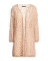 Siste's Woman Cardigan Camel Size S/m Polyamide, Alpaca Wool, Acrylic In Sand