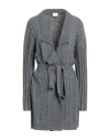 Siste's Woman Cardigan Charcoal Size S Acrylic, Viscose, Wool, Alpaca Wool
