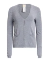 Siste's Woman Cardigan Grey Size S Viscose, Polyamide, Wool In Gray