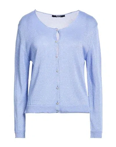 Siste's Woman Cardigan Light Blue Size M/l Viscose, Nylon, Metallic Fiber