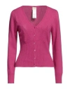 Siste's Woman Cardigan Mauve Size Xs Polyamide, Wool, Viscose, Cashmere In Purple