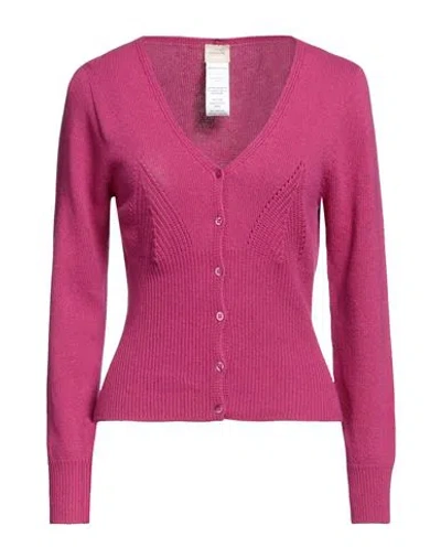Siste's Woman Cardigan Mauve Size Xs Polyamide, Wool, Viscose, Cashmere In Purple