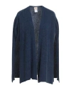 Siste's Woman Cardigan Navy Size L Polyamide, Alpaca Wool, Virgin Wool In Blue