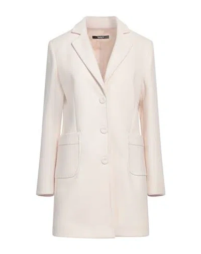 Siste's Woman Coat Cream Size 6 Polyester In White