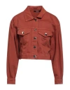 Siste's Woman Jacket Brown Size 10 Cotton, Elastane In Brown