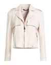 Siste's Woman Jacket Cream Size S Polyester, Elastane