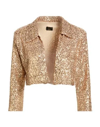 Siste's Woman Jacket Gold Size L Polyester, Elastane