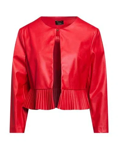 Siste's Woman Jacket Red Size L Polyester, Polyurethane