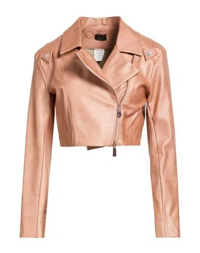 Siste's Woman Jacket Rose Gold Size M Polyurethane, Viscose In Brown
