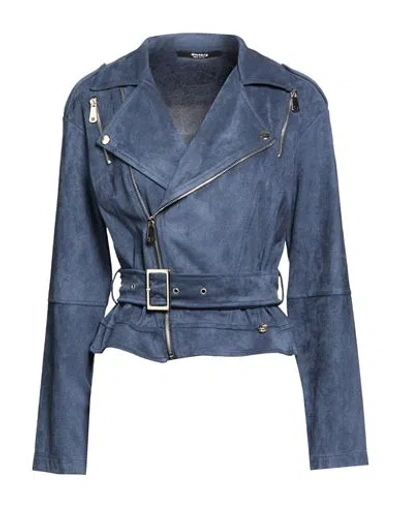 Siste's Woman Jacket Slate Blue Size M Polyester, Elastane
