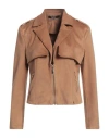 Siste's Woman Jacket Tan Size L Polyester, Elastane