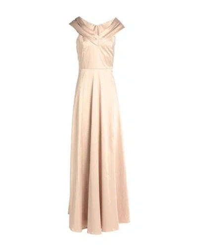 Siste's Woman Maxi Dress Beige Size L Polyester, Cotton, Elastane