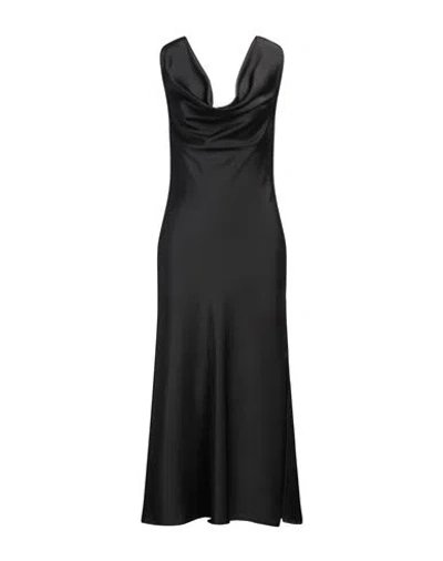 Siste's Gold Capsule Woman Maxi Dress Black Size Xs Polyester, Elastane In Black