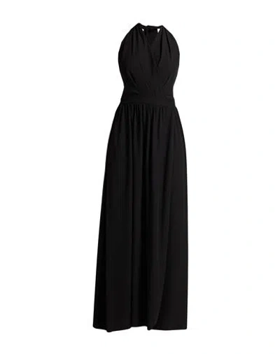 Siste's Woman Maxi Dress Black Size L Polyester, Elastane