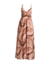 Siste's Gold Capsule Woman Maxi Dress Brown Size S Polyester, Polyamide In Brown
