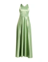 Siste's Woman Maxi Dress Light Green Size M Polyester, Elastane