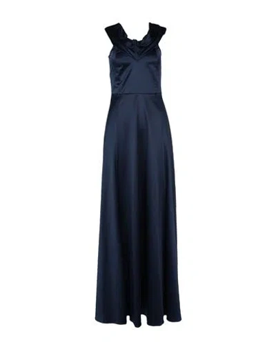 Siste's Woman Maxi Dress Midnight Blue Size M Polyester, Cotton, Elastane