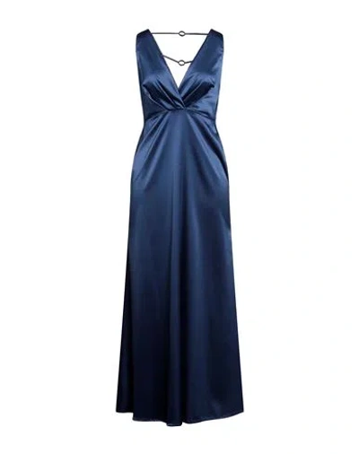 Siste's Woman Maxi Dress Midnight Blue Size M Polyester, Elastane