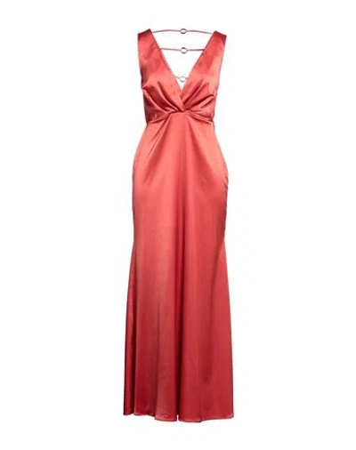 Siste's Woman Maxi Dress Red Size L Polyester, Elastane