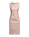 Siste's Woman Midi Dress Antique Rose Size M Cotton, Polyester, Polyurethane, Elastane In Pink