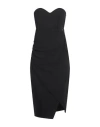 Siste's Woman Midi Dress Black Size L Viscose, Nylon, Elastane