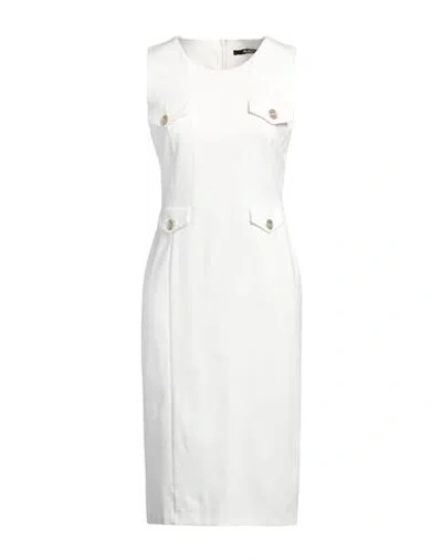 Siste's Woman Midi Dress White Size L Viscose, Polyamide, Elastane