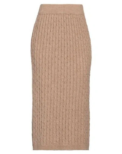 Siste's Woman Midi Skirt Beige Size S Acrylic, Wool, Viscose, Alpaca Wool In Brown