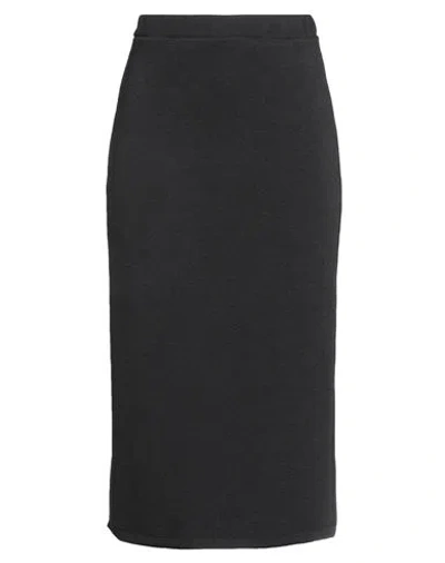 Siste's Woman Midi Skirt Black Size L Polyester, Viscose, Elastane