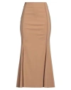 Siste's Woman Midi Skirt Camel Size M Viscose, Nylon, Elastane In Beige